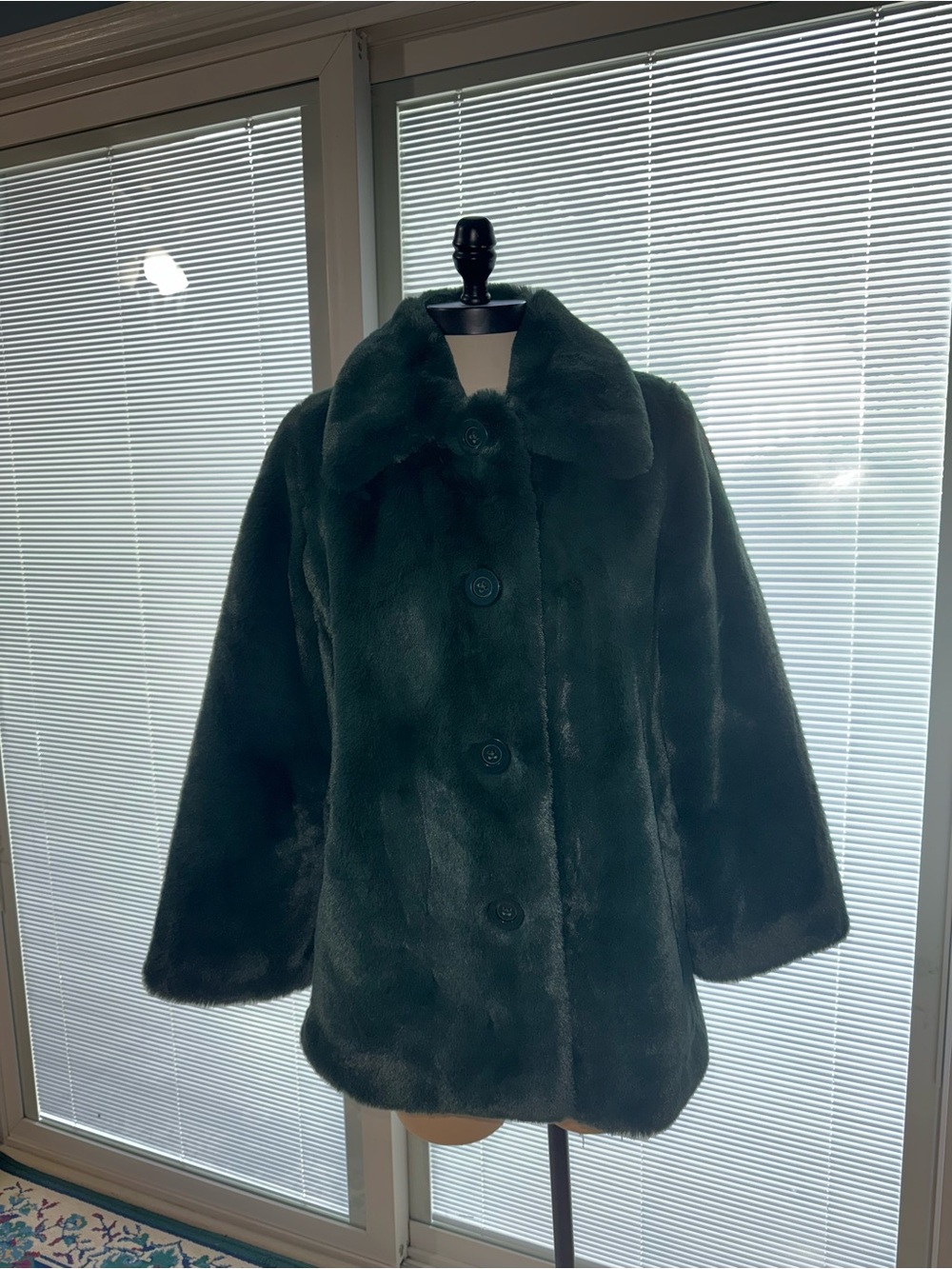 kate spade Dark Green Faux Fur Teddy Jacket